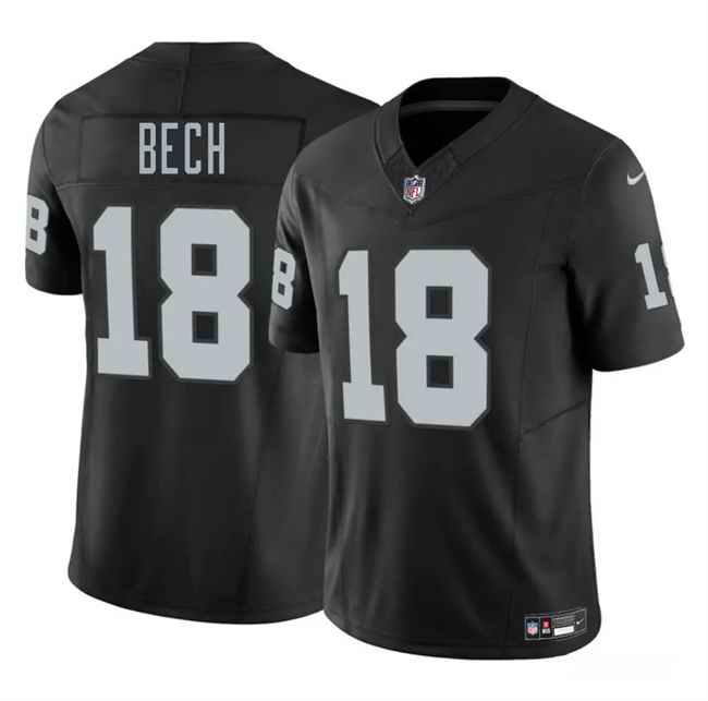 Men's Las Vegas Raiders #18 Jack Bech Black 2025 Draft F.U.S.E. Vapor Untouchable Limited Stitched Football Jersey